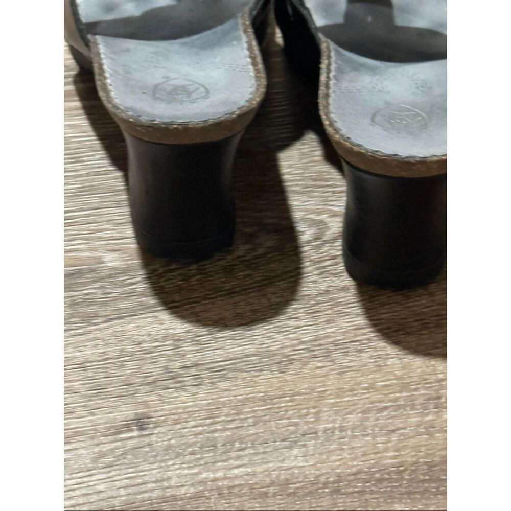 Ariat flare wedge 6.5 black leather sandals heels - Picture 8 of 10